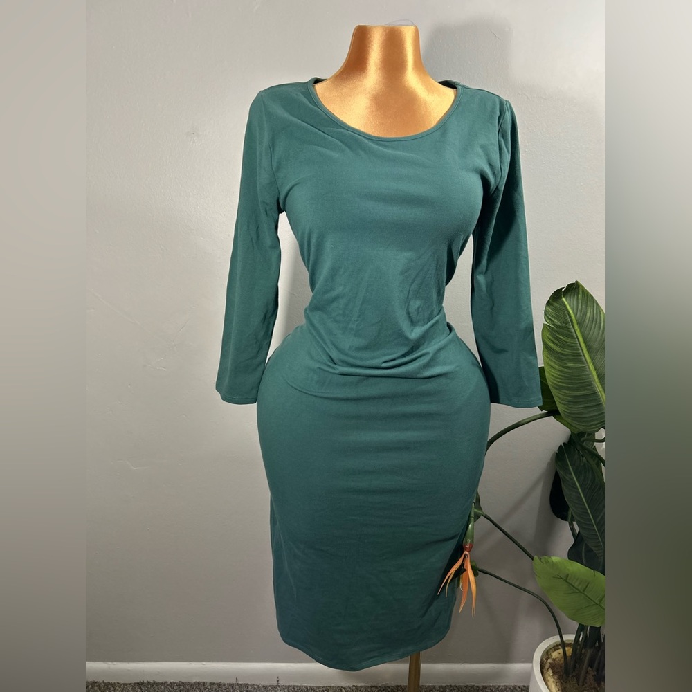 Isabel Maternity Teal Long Sleeve Dress